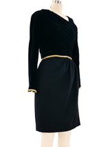 Oscar de la Renta Ruched Velvet Dress Dress arcadeshops.com