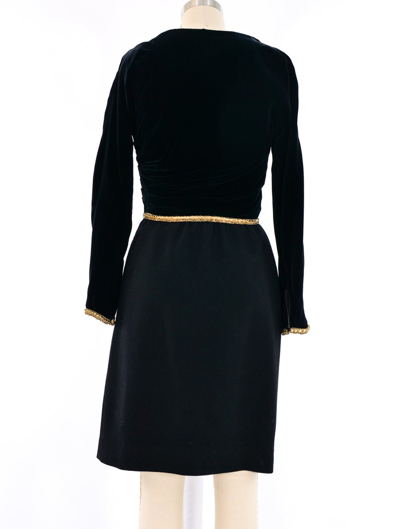 Oscar de la Renta Ruched Velvet Dress Dress arcadeshops.com