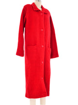 Red Knit Maxi Coat Outerwear arcadeshops.com