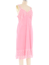 Bubblegum Pink Lace Trimmed Slip Dress arcadeshops.com