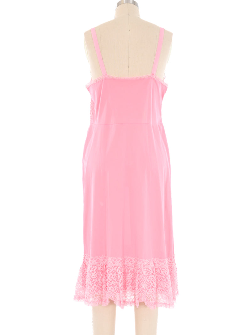 Bubblegum Pink Lace Trimmed Slip Dress arcadeshops.com