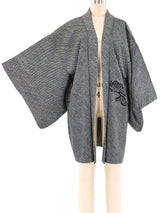 Black Floral Shibori Kimono Jacket arcadeshops.com