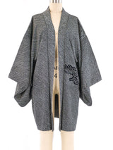 Black Floral Shibori Kimono Jacket arcadeshops.com