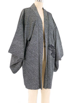 Black Floral Shibori Kimono Jacket arcadeshops.com