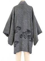 Black Floral Shibori Kimono Jacket arcadeshops.com