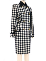 Gianni Versace Checkered Wool Skirt Suit Suit arcadeshops.com