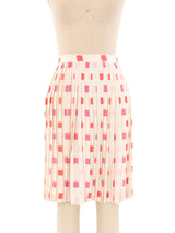 Pink Tile Printed Pleated Skirt Bottom arcadeshops.com