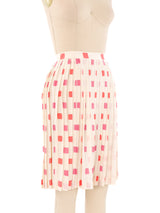 Pink Tile Printed Pleated Skirt Bottom arcadeshops.com