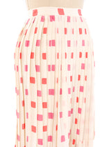 Pink Tile Printed Pleated Skirt Bottom arcadeshops.com