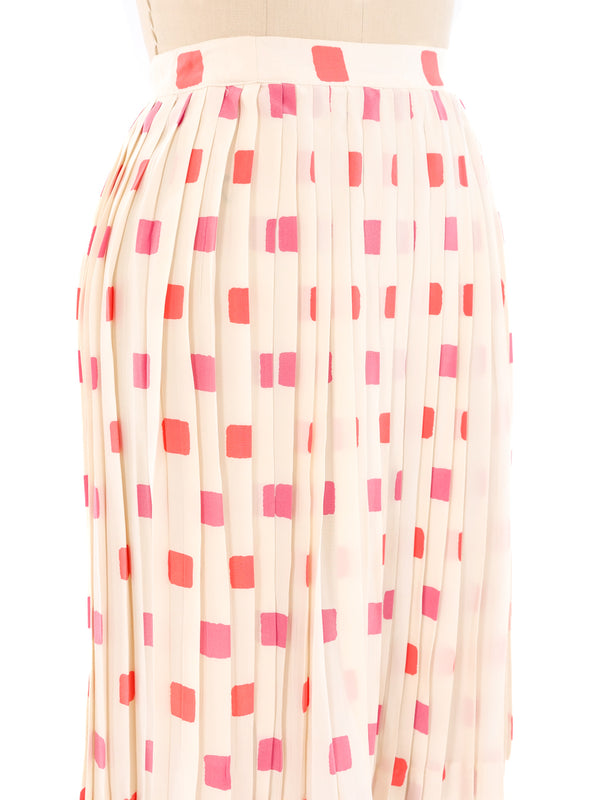 Pink Tile Printed Pleated Skirt Bottom arcadeshops.com