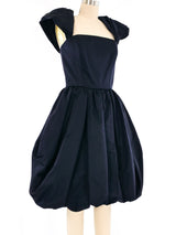 Yves Saint Laurent Navy Silk Cocktail Dress Dress arcadeshops.com
