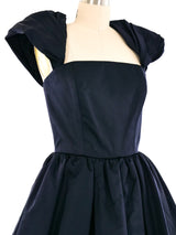 Yves Saint Laurent Navy Silk Cocktail Dress Dress arcadeshops.com