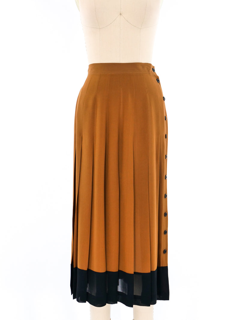 Christian Dior Colorblock Pleated Silk Skirt Bottom arcadeshops.com