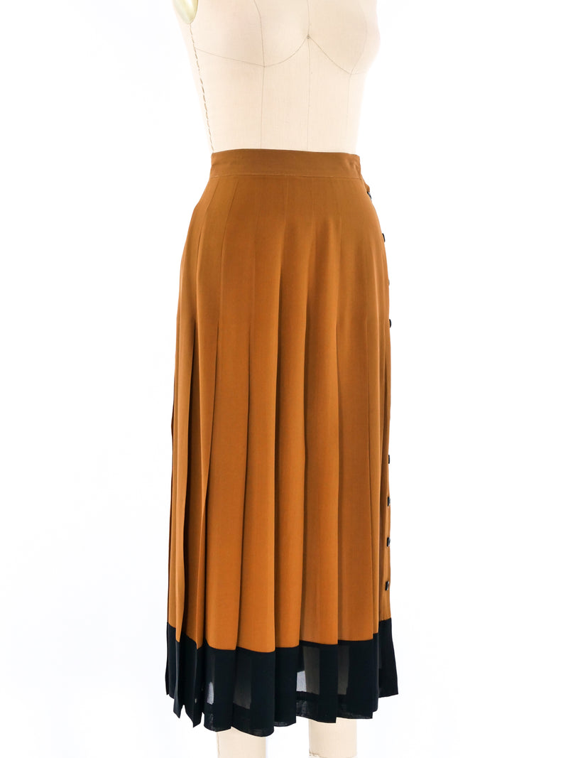 Christian Dior Colorblock Pleated Silk Skirt Bottom arcadeshops.com
