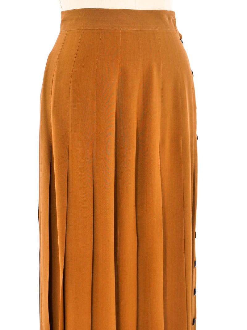 Christian Dior Colorblock Pleated Silk Skirt Bottom arcadeshops.com