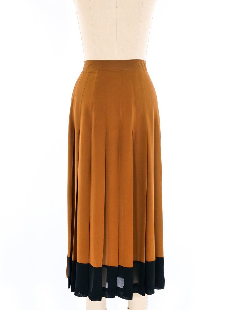 Christian Dior Colorblock Pleated Silk Skirt Bottom arcadeshops.com