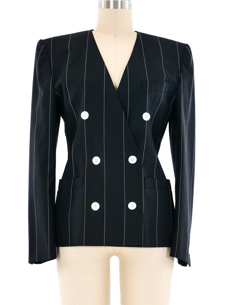 Escada Pinstripe Blazer Jacket arcadeshops.com