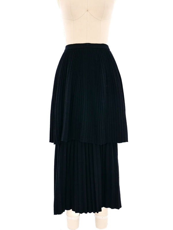 Yohji Yamamoto Tiered Pleated Maxi Skirt Bottom arcadeshops.com