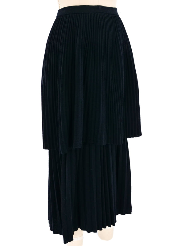 Yohji Yamamoto Tiered Pleated Maxi Skirt Bottom arcadeshops.com