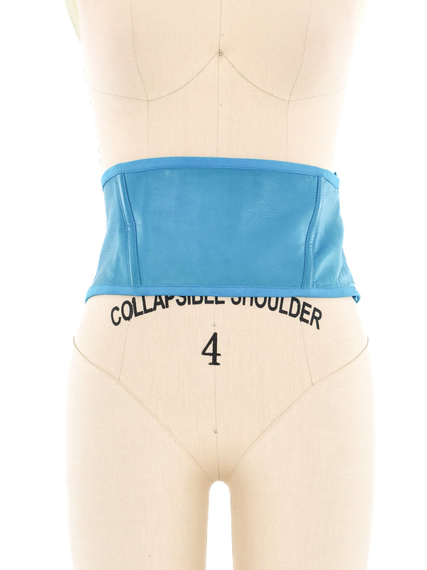 Gianni Versace Turquoise Leather Waist Belt Accessory arcadeshops.com