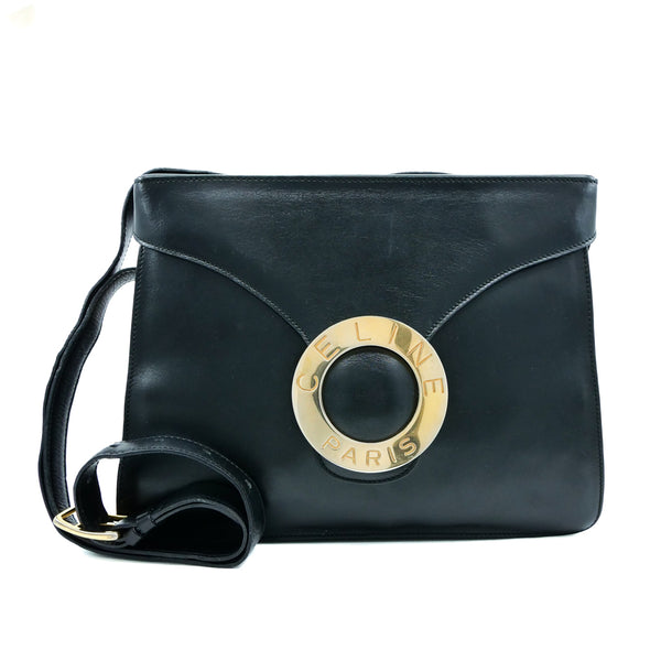 VINTAGE●CELINE●ポケット ラージ フラップオンチェーン バッグ ll12207_celine_brown_leather_s
