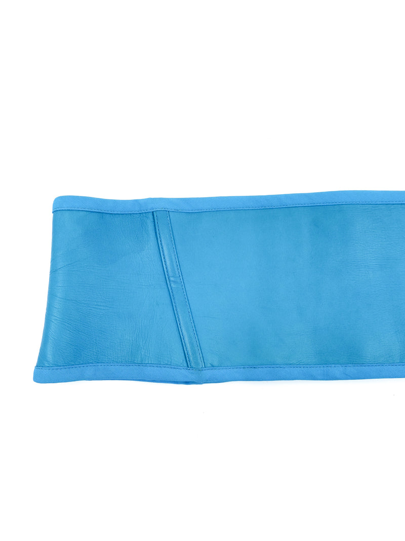 Gianni Versace Turquoise Leather Waist Belt Accessory arcadeshops.com