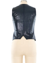 Celine Navy Leather Vest Top arcadeshops.com