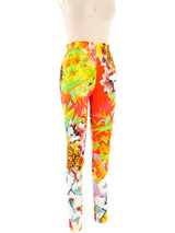 Versace Floral Printed Leggings Bottom arcadeshops.com