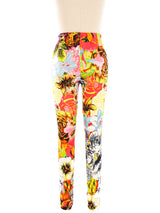 Versace Floral Printed Leggings Bottom arcadeshops.com