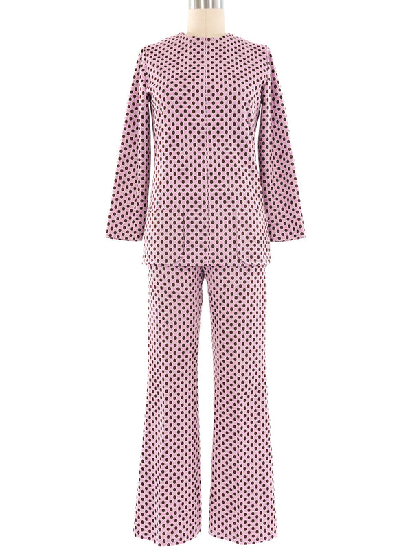 Dot Printed Lavender Knit Ensemble Suit arcadeshops.com