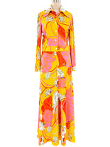 Neon Floral Printed Jersey Ensemble Suit arcadeshops.com