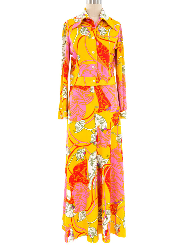 Neon Floral Printed Jersey Ensemble Suit arcadeshops.com