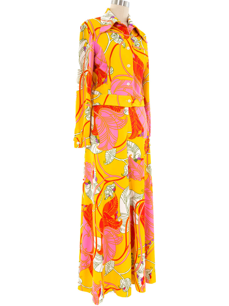 Neon Floral Printed Jersey Ensemble Suit arcadeshops.com