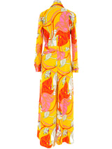 Neon Floral Printed Jersey Ensemble Suit arcadeshops.com
