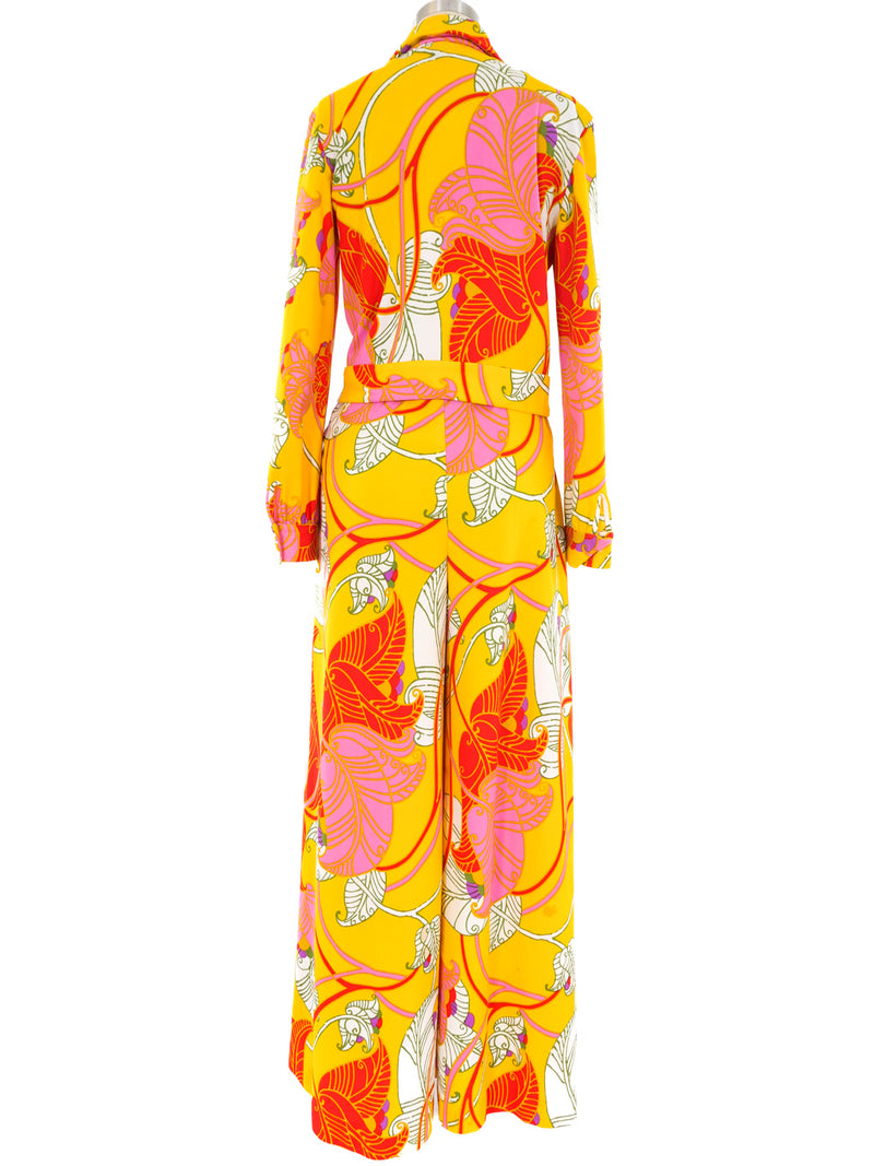Neon Floral Printed Jersey Ensemble Suit arcadeshops.com