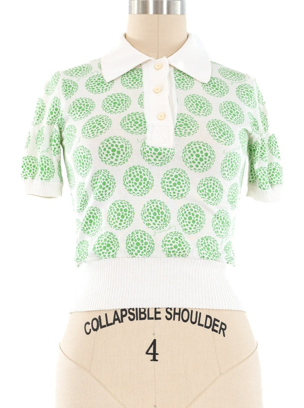 1970's Givenchy Geometric Printed Polo Top arcadeshops.com