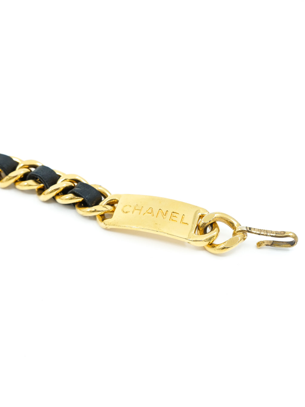 Chanel Black Leather Chain Belt