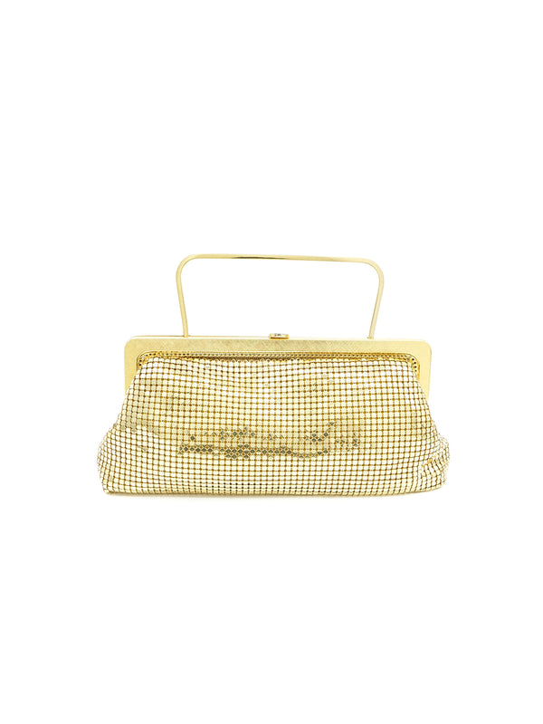 Goldtone Metal Mesh Evening Bag Accessory arcadeshops.com