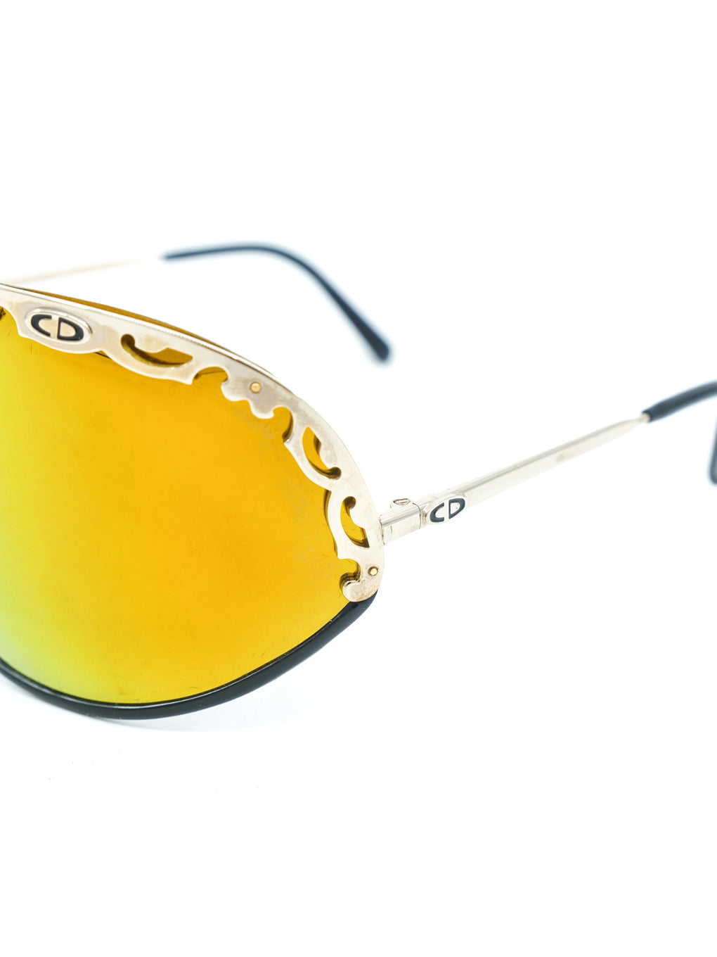 Christian Dior Gold Framed Shield Sunglasses