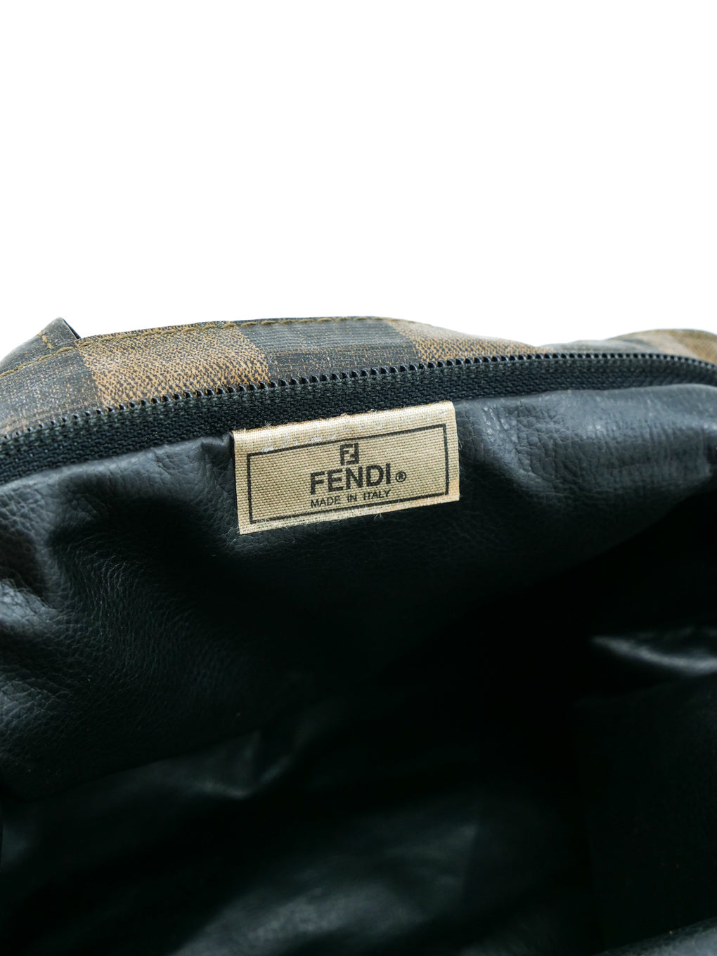 Vintage Fendi Penguin Stripe Hand Bag Leather Italy