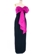 Christian Dior Fuchsia Bow Bodice Gown Dress arcadeshops.com