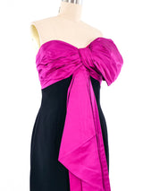 Christian Dior Fuchsia Bow Bodice Gown Dress arcadeshops.com