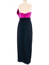 Christian Dior Fuchsia Bow Bodice Gown Dress arcadeshops.com