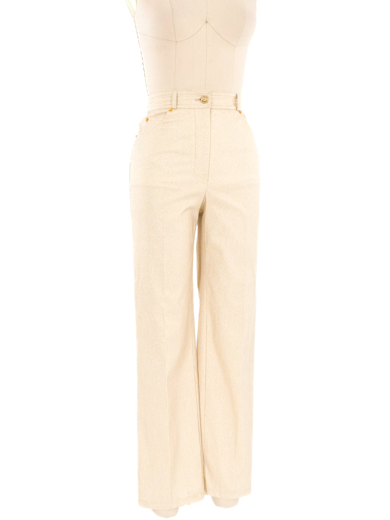 St. John Metallic Gold Trousers Bottom arcadeshops.com