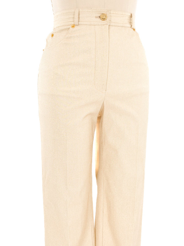 St. John Metallic Gold Trousers Bottom arcadeshops.com