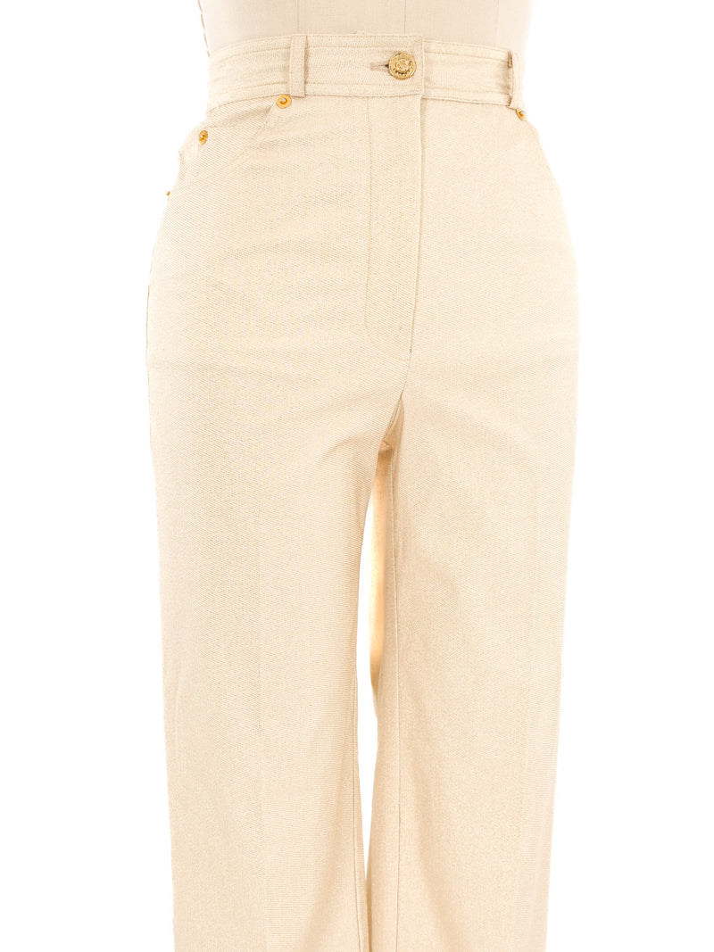 St. John Metallic Gold Trousers Bottom arcadeshops.com