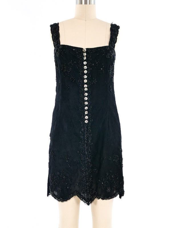 Emanuel Ungaro Beaded Lace Mini Dress Dress arcadeshops.com