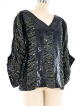 Snakeskin Sequin Banded Top Top arcadeshops.com