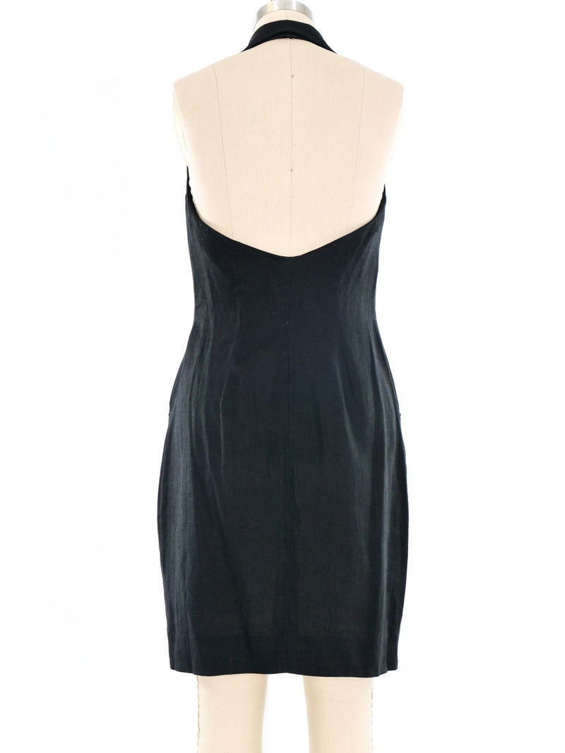 Donna Karan Linen Halter Dress Dress arcadeshops.com