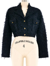Cropped Fringe Trim Jacket Jacket arcadeshops.com